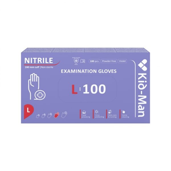 Kid-Man nitrilinės pirštinės N100, violetinė