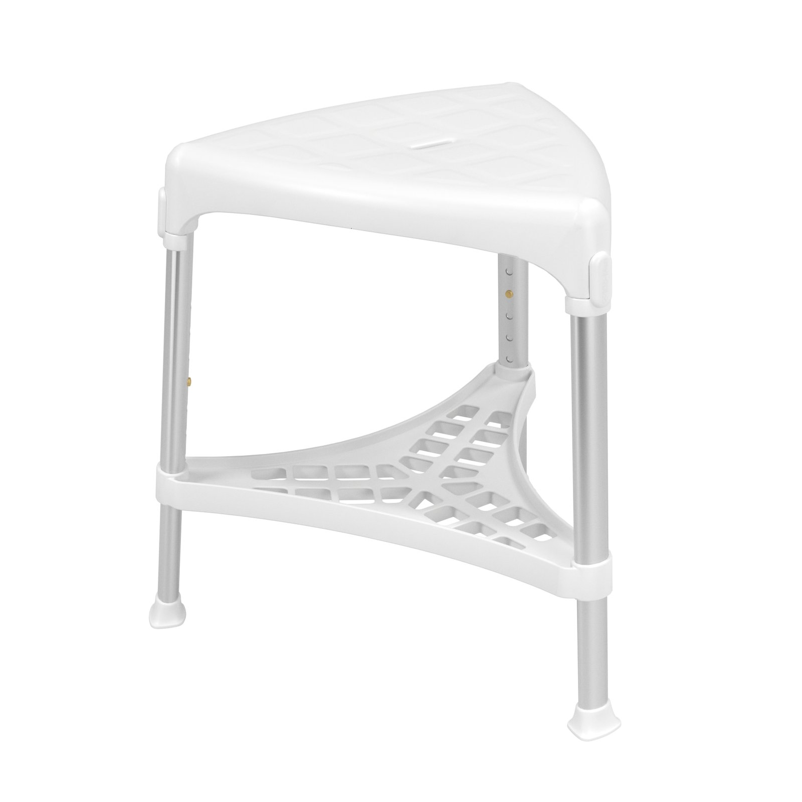 Trikampė dušo kėdė su padėklu